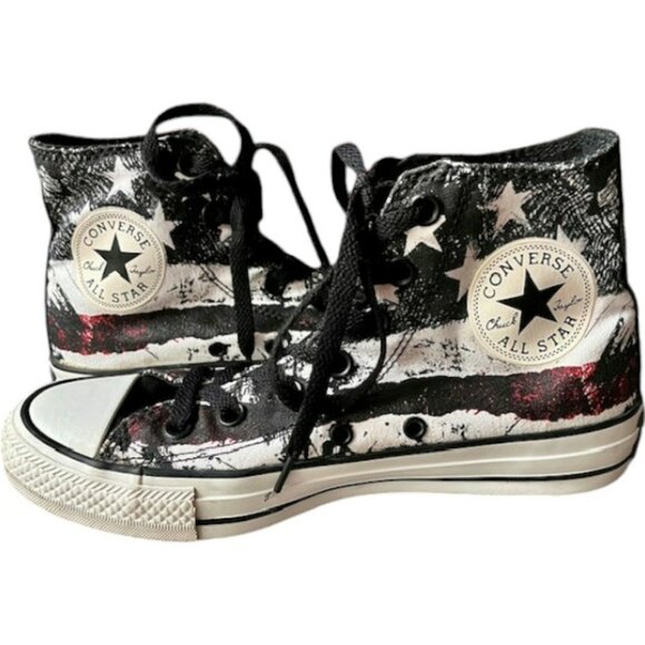 Converse Unisex Chuck Taylor All Star Flag Hi Top - White/Chili Pepper/Navy - 7 - Picture 5 of 15